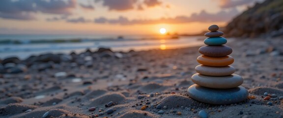 Obraz premium zen stones on the beach