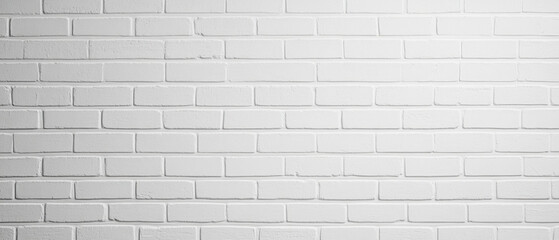 Minimalist white brick wall texture with subtle shadows creates clean, modern aesthetic. Perfect for backgrounds or design projects