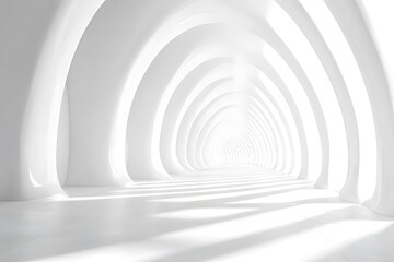 Naklejka premium White Archway Corridor Rendering