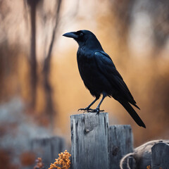 Naklejka premium Black Crow Closeup