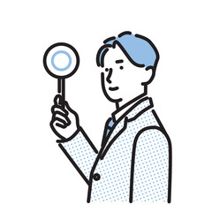 シンプル　イラスト　マルの札を持つビジネスマン