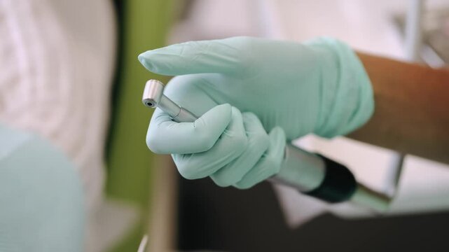 patent at the doctor office doing a routine check and fixing his teeth
