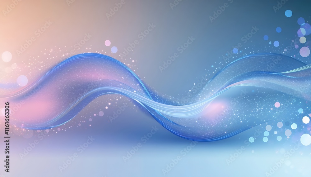 Wall mural blue abstract bokeh light circles on a smooth gradient background