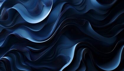 Obraz premium Dark blue abstract graphic elements creating depth and motion