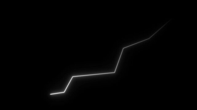 neon Graph falling down fast. Business cartoon animation. Economy metaphor.Chart arrow still goes down seamless loop. downward bar graph and arrow chart