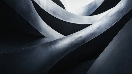 Curved architectural forms create a striking interplay of light and shadow in modern design