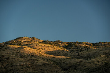 Warm Light Hits The Hills Over Hope Camp Trail In Eastern Saquaro