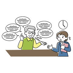 男性客からカスハラを受ける女性