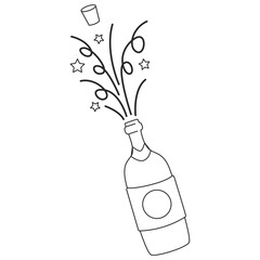 Celebration Champagne Bottle Illustration