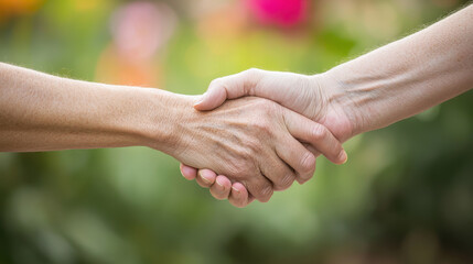 warm handshake symbolizes trust and connection between two individuals, showcasing memorable service experience that values client relationships