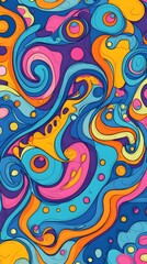 Obraz premium Abstract Swirling Pattern with Circles and Organic Lines