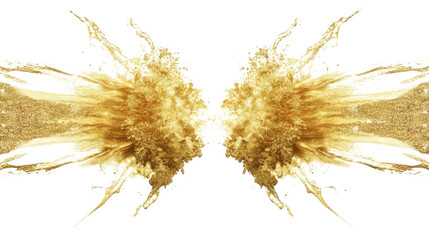 Obraz premium Explosion of golden color, transparent background