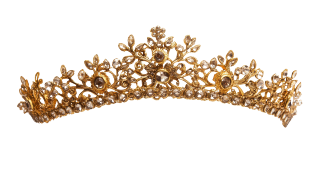 Golden crown, transparent background