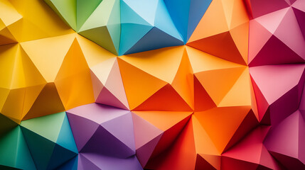 Fototapeta premium Colorful geometric pattern showcases vibrant hues and sharp angles in artistic design