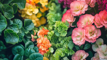 Fototapeta premium Vibrant flowers blooming in a lush garden during spring season