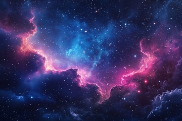 Fototapeta premium Stars sparkle softly in a rich midnight sky with cosmic hues., Generative AI