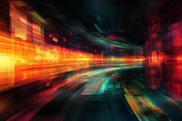 reflections blend into glowing, dynamic digital compositions., Generative AI