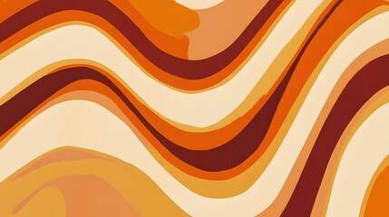 Abstract Orange and Brown Wavy Stripes