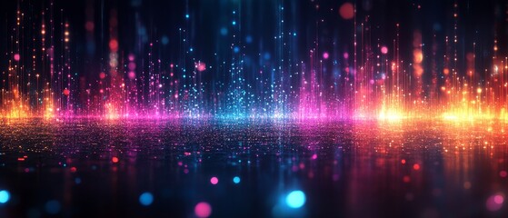 Obraz premium effects pulse into vibrant, luminous digital designs., Generative AI