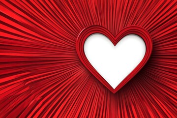 Stunning Red Heart Frame with Dynamic Background for Valentine's Day, Perfect for Romantic Themes and Love-Centric Decorations, Artwork, and Greetings