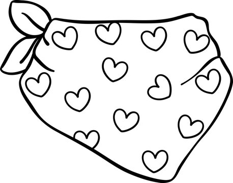 recommend clip art: Retro Western Valentine Bandana Coloring Image