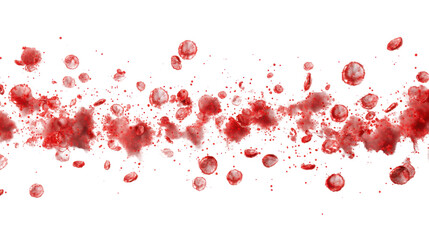 Floating blood cells, transparent background