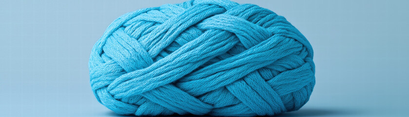 Burnout Recovery Mental Health Awareness A textured blue yarn ball on a light background.