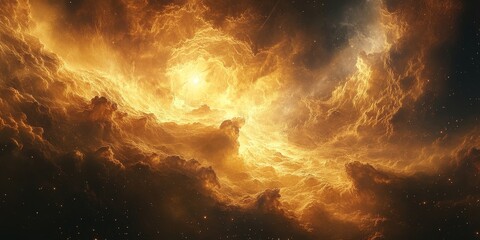 Obraz premium dust clouds swirl through glowing surreal, radiant digital designs., Generative AI