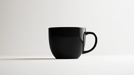 Single black coffee mug on white background.