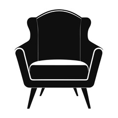 black armchair isolated on white