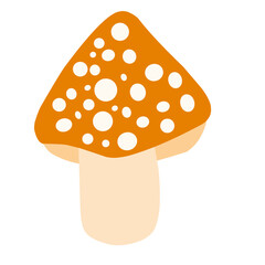 Forest mushroom vector illustration. Hand drawn colored mushroom illustration. 