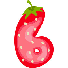 Cute strawberry font number