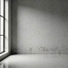 Fototapeta premium Minimalist concrete room with floor and modern wall background , clean lines, neutral tones