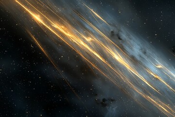 A cosmic void with streaks of light and distant stars fading into the darkness.