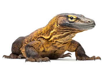 Obraz premium Komodo Dragon Isolated on White Background.