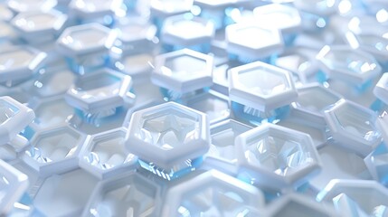 Abstract Hexagon Pattern with Blue Highlights
