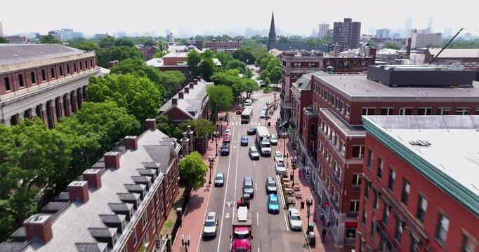 Aerial View of Harvard Square in Cambridge, MA