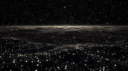 A dark, endless expanse filled with shimmering particles of light.