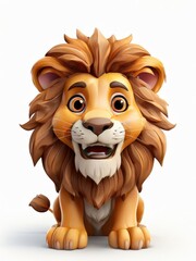 the AI Image Generator, Cartoon Lion Mascot With Bright Orange Mane in Playful Pose