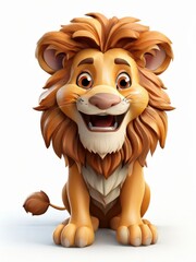 the AI Image Generator, Cartoon Lion Mascot With Bright Orange Mane in Playful Pose
