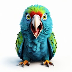 Obraz premium the AI Image Generator, Colorful Parrot with Playful Expression and Vibrant Feathers Highlighted