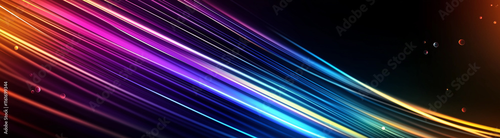 Fototapete Abstract background with colorful diagonal lines and bokeh effect