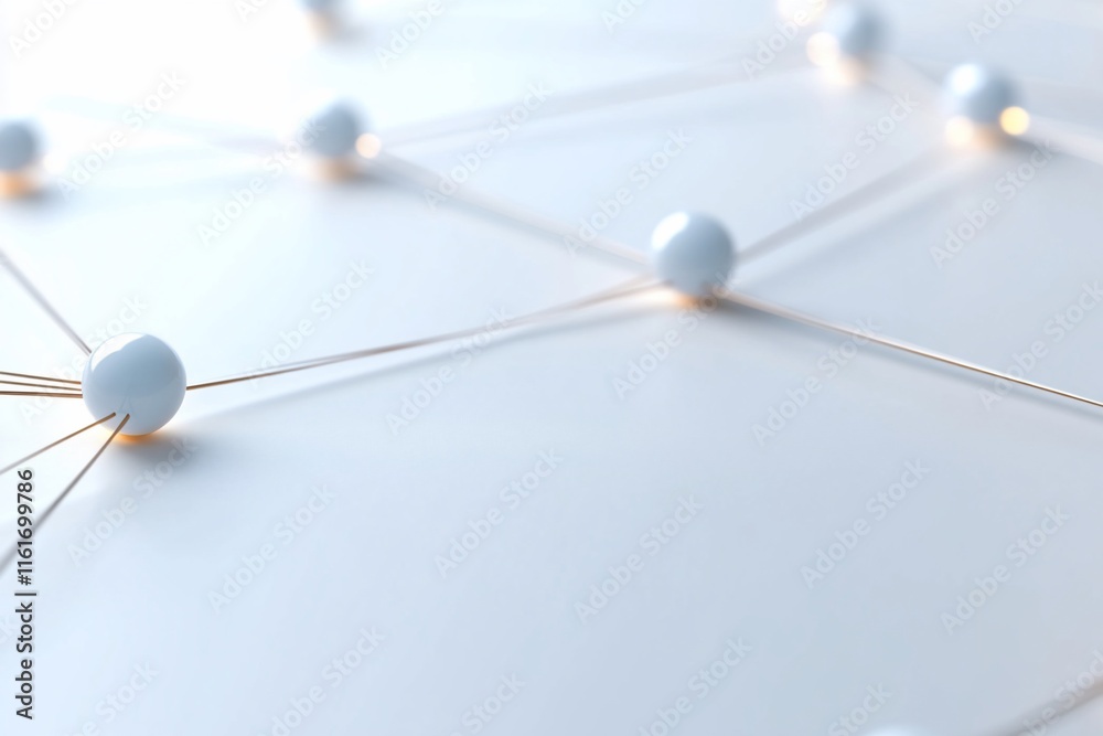 Poster abstract representation of a network with nodes and connections.