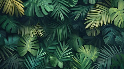 A lush green forest with many leaves