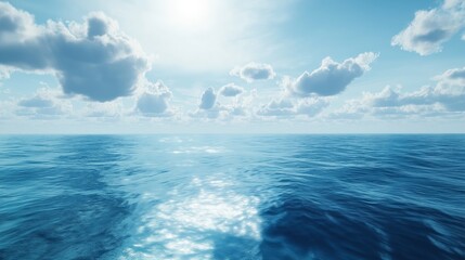 Obraz premium Sky and ocean are blue and the sun is shining