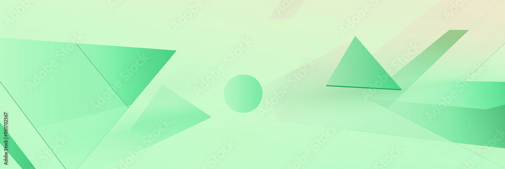 Fototapete abstract green geometric shapes creating dynamic composition
