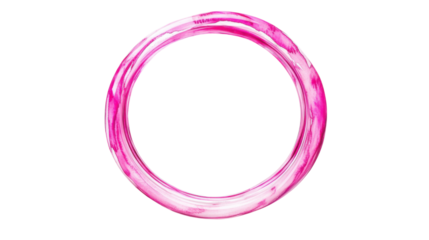 Round watercolor frame with copy-space, transparent background