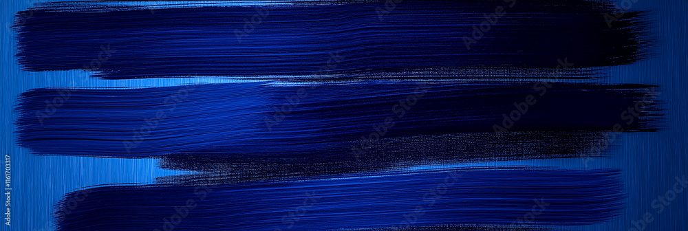 Aufkleber Blue brush strokes creating abstract background with metallic effect
