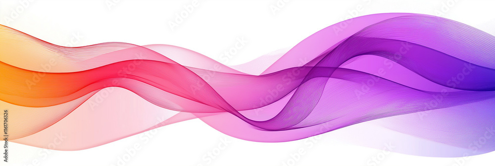 Aufkleber colorful abstract wave design flowing smoothly on white background
