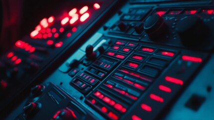 Dark mission control room with emergency lights, evoking a sense of urgency and focus in critical operations, emphasizing teamwork and preparedness in high-stakes environments.